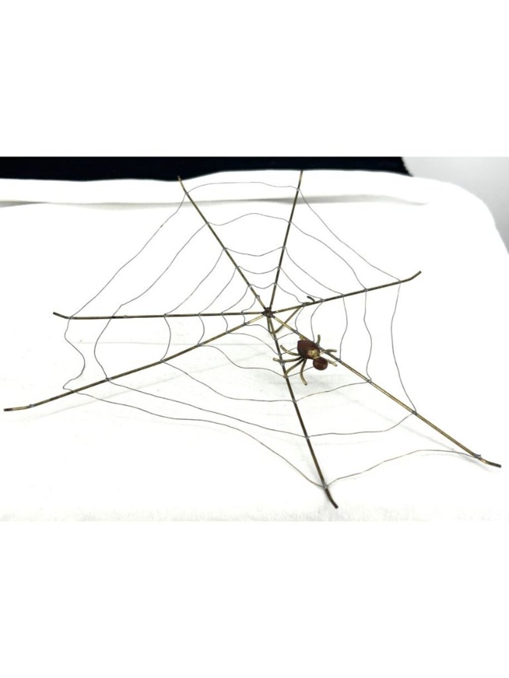 Spiderweb with a Spider Wire Metal Halloween Window Home Decor 11" FLAW